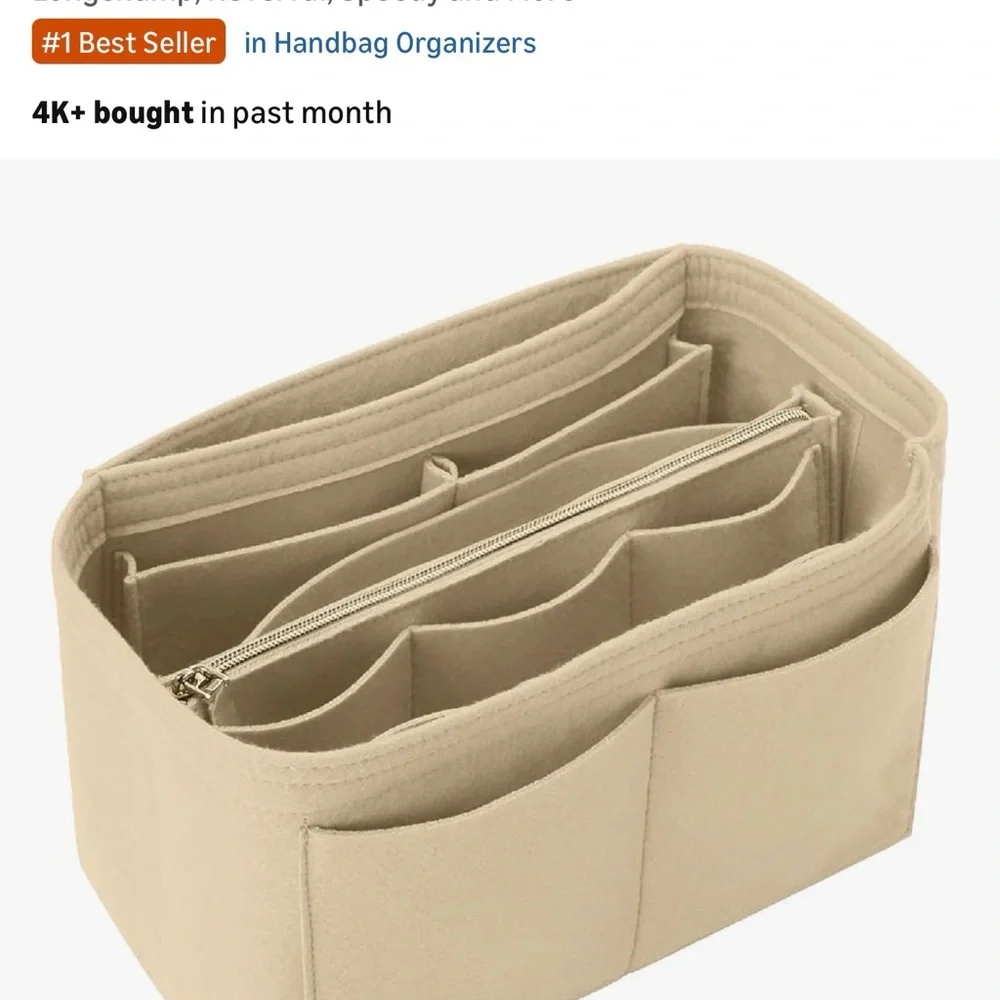 Felt Beige Handbag Organizer NWT